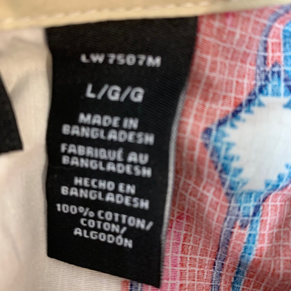 Wrangler Retro Western Shirt Womens L Tan Pink Blue New Snap Front LW7507M - Picture 3 of 8